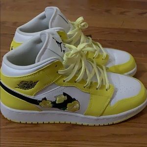 Dynamic Yellow Floral Jordan 1s